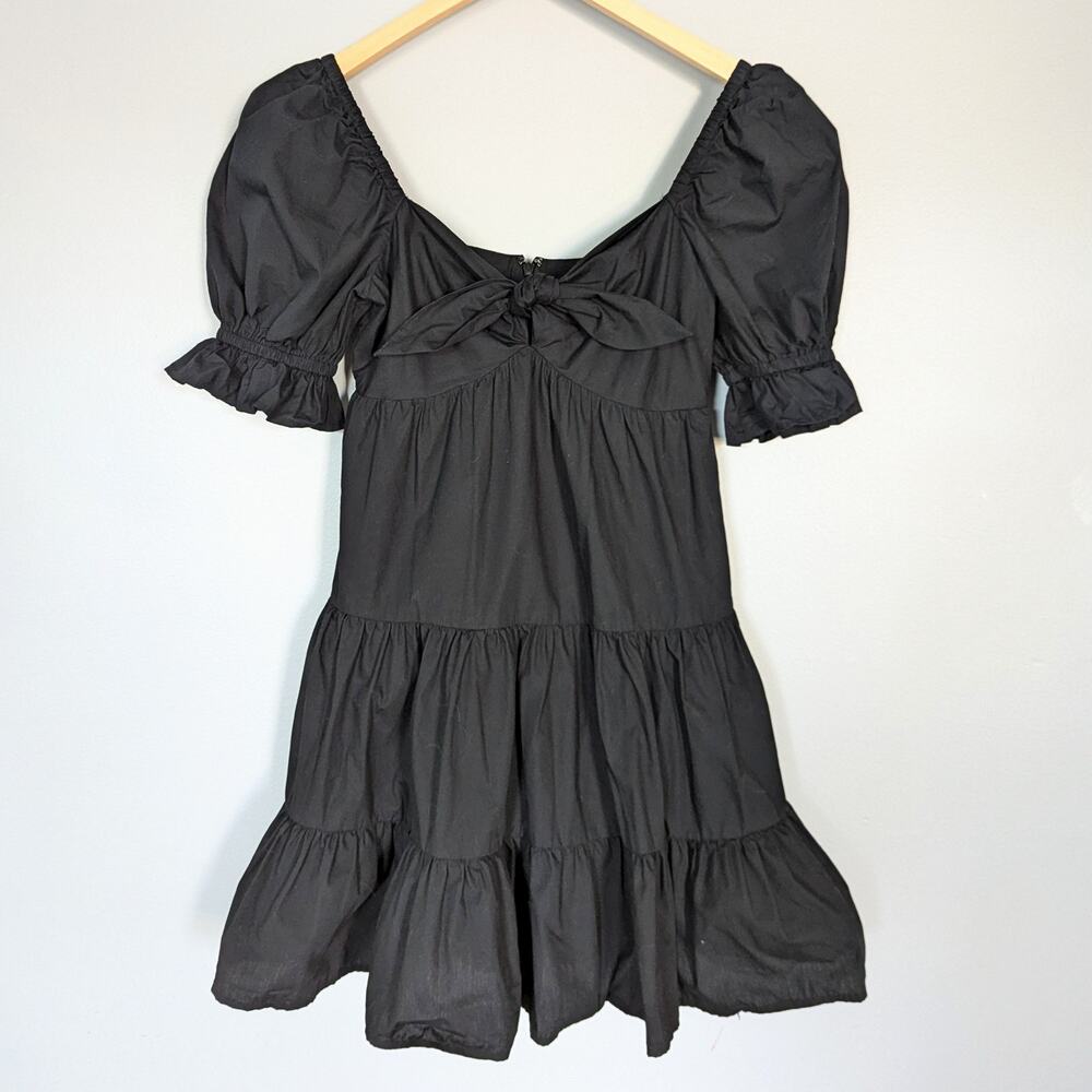 Express Black Baby Doll Puff Sleeve Mini Dress size Small